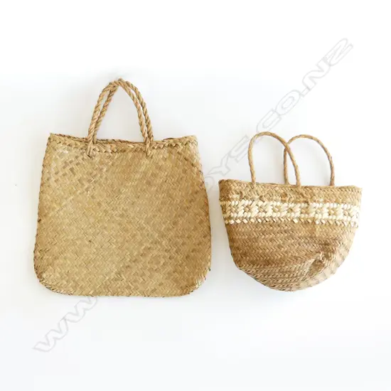 Two woven fibre bags,